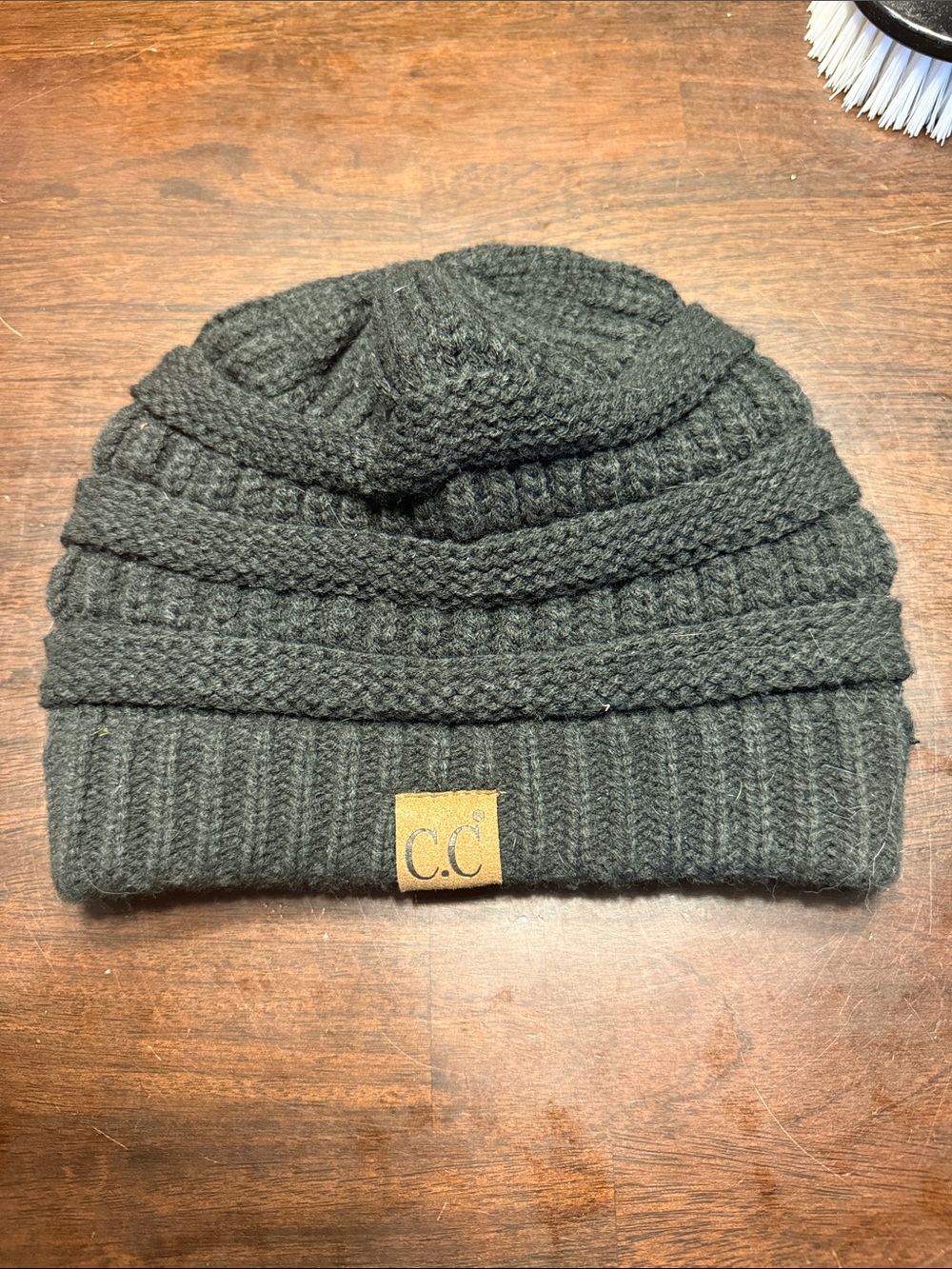 C.C Knit Beanie Hat in Black